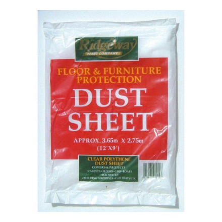 Picture of RIDGEWAY CLEAR POLYTHENE DUST SHEET 12' X 9'