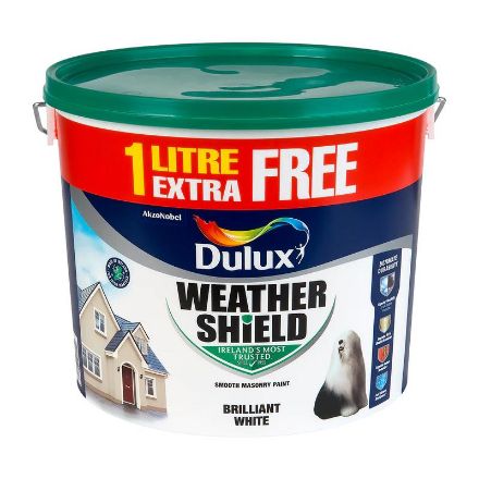 Picture of DULUX WEATHERSHIELD BRILLIANT WHITE 10L+1L FREE