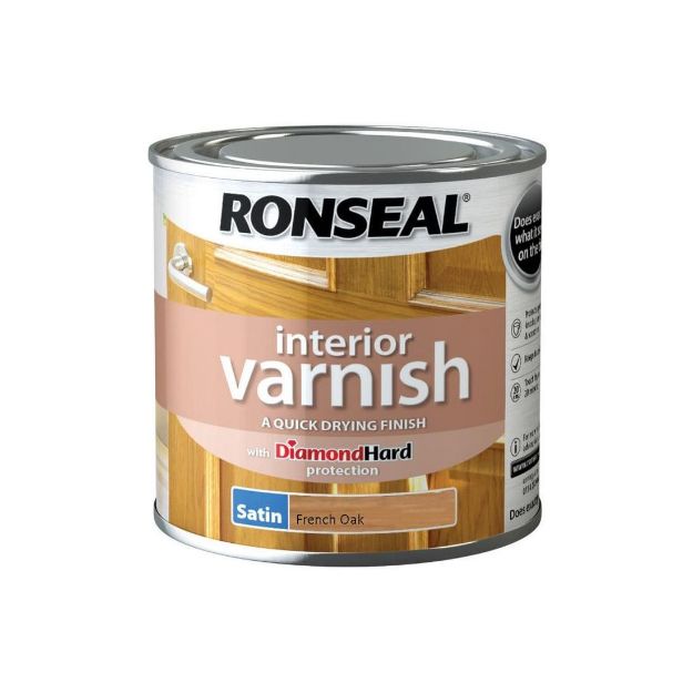 Picture of RONSEAL DIAMOND INTERIOR VARNISH FRENCH OAK SATIN 250ML