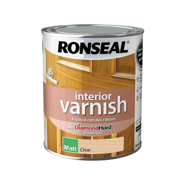 Picture of RONSEAL DIAMOND INTERIOR CLEAR MATT VARNISH 750ML