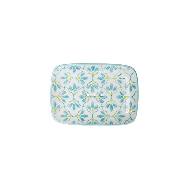 Picture of soap dish floral blue