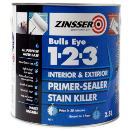 Picture of ZINSSER BULLS EYE 1-2-3 PRIMER SEALER 2.5L