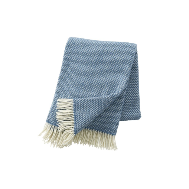 Picture of wool throw pulse china blue