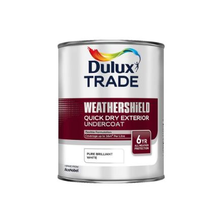 Picture of DULUX TRADE WEATHERSHIELD QUICK DRY UNDERCOAT PURE BRILLIANT WHITE 1L