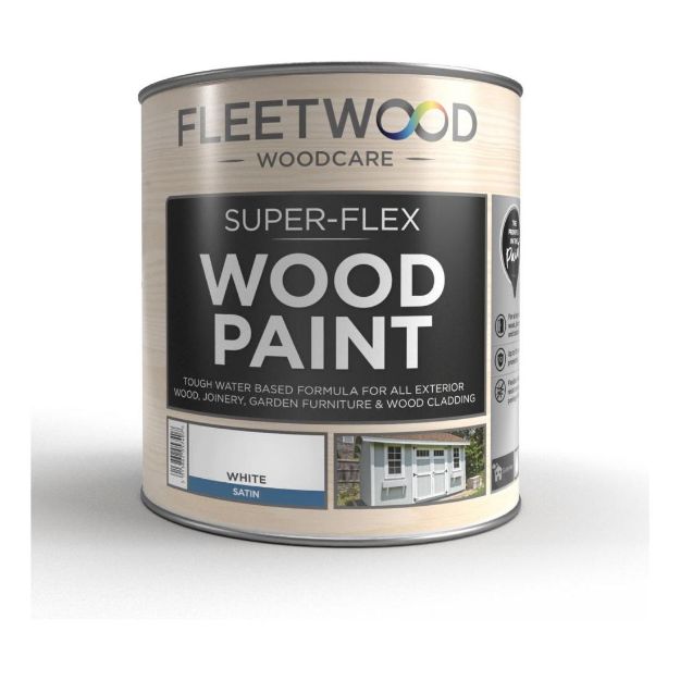 Picture of FLEETWOOD OPAQUE WOOD PAINT SATIN WHITE 1L