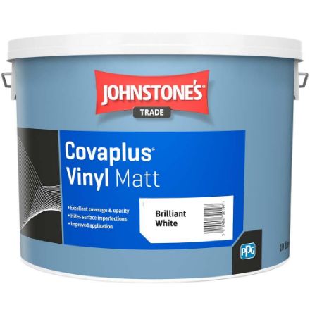 Picture of JOHNSTONE'S COVA PLUS VINYL MATT BRILLIANT WHITE 10L