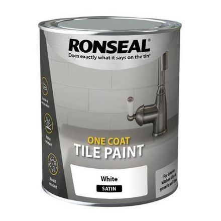 Picture of RONSEAL ONE COAT TILE PAINT SATIN WHITE 750ML
