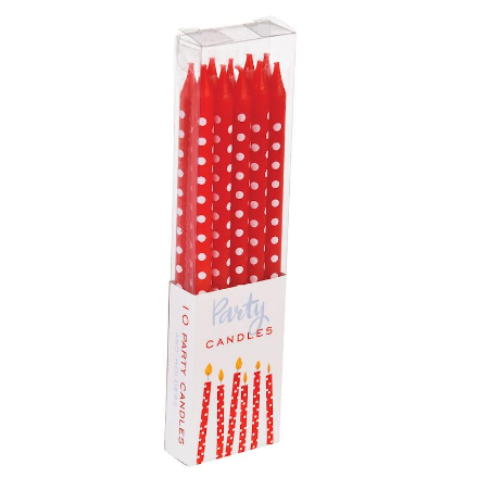 Picture of POLKA RED SPOTTY PARTY CANDLES