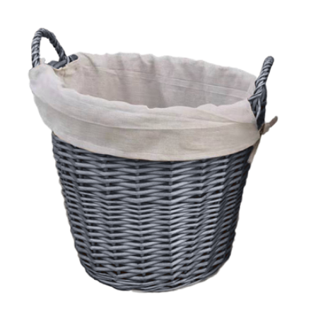 Picture of BLACK SOD GREY ROUND WICKER BASKET LINED 50CM