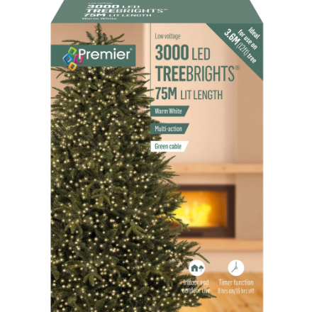 Picture of PREMIER 3000 LED TREEBRIGHTS WARM WHITE 75M LIT LENGTH