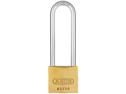 Picture of ABUS LONG SHACKLE PADLOCK BRASS 65/30