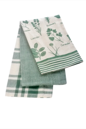 Picture of KITCHEN HERBS SET OF 3 TEA TOWELS 45 X 65CM