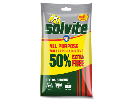Picture of SOLVITE ALL PURPOSE WALLPAPER PASTE 10 ROLL+50% FREE