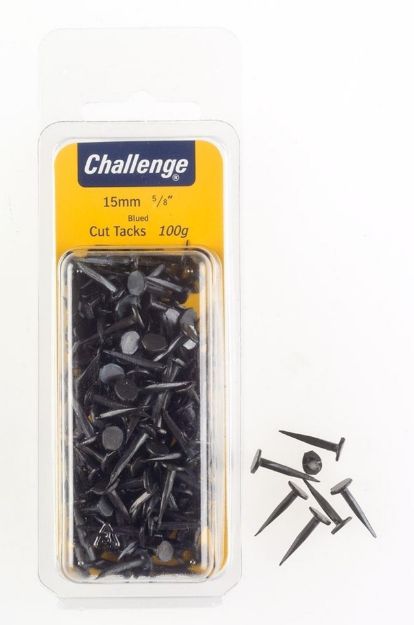 Picture of CHALLENGE BLUED CUT TACKS 15MM 100G