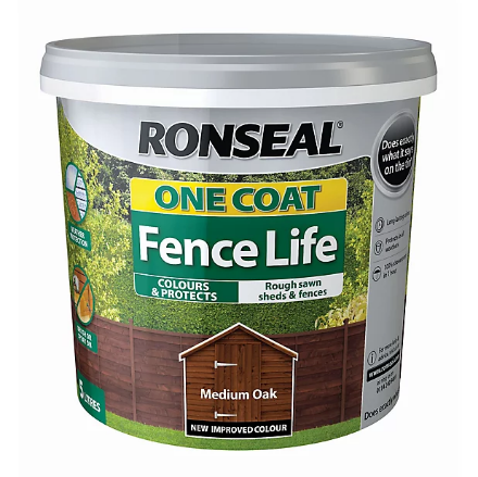 Picture of RONSEAL ONE COAT FENCE LIFE MEDIUM OAK 5L