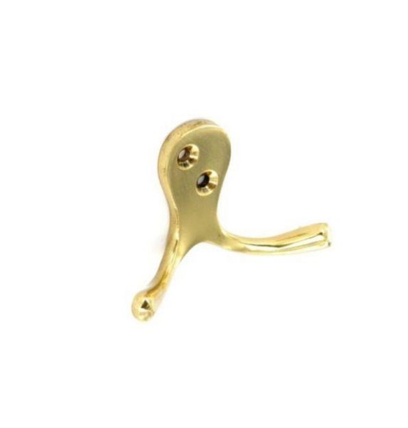 Picture of SECURIT BRASS DOUBLE ROBE HOOK 75MM