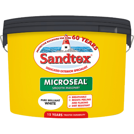 Picture of SANDTEX MICROSEAL SMOOTH MASONRY PURE BRILLIANT WHITE 10L