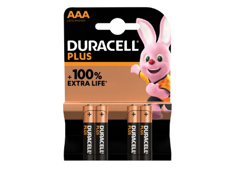 Picture of DURACELL CELL PLUS AAA BATTERIES 4 PACK
