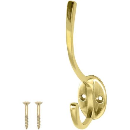 Picture of SECURIT HAT AND COAT HOOK BRASS 125MM