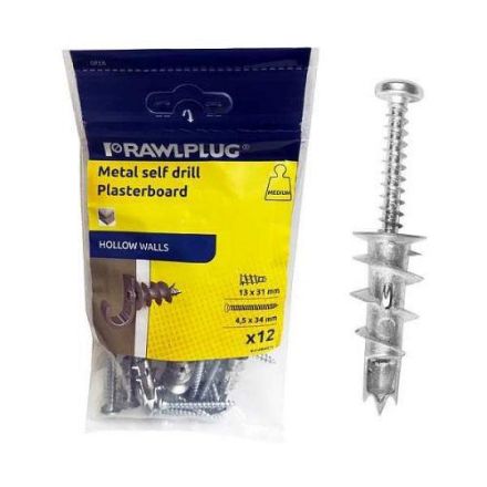 Picture of HOLLOW WALL ANCHOR 4.5 X 34MM PACK OF 12