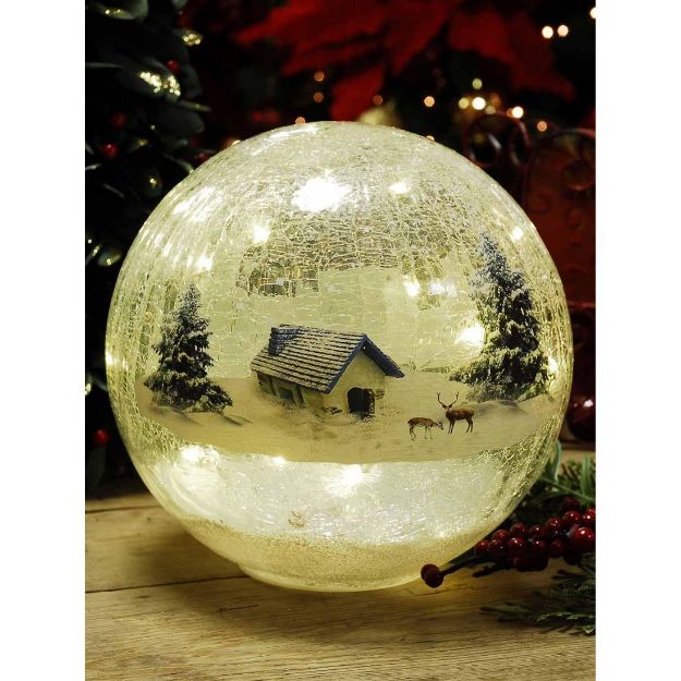 Picture of FESTIVE LIT CRACKLE EFFECT BALL 20CM