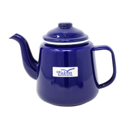 Picture of ENAMEL TEAPOT BLUE WITH WHITE RIM