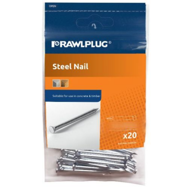 Picture of RAWLPLUG STEEL NAILS 3.0 X 50MM PCK OF 20