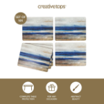 Picture of CREATIVE TOPS BLUE ABSTRACT PACK OF SIX PREMIUM PLACEMATS