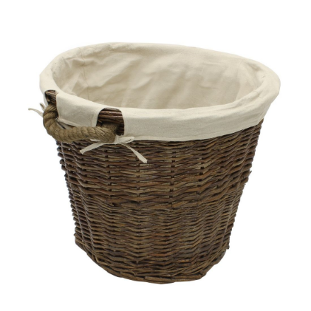 Picture of LOG BASKET LININED WITH ROPE HANDLES