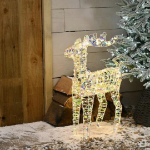 Picture of FESTIVE LIT STAR SHIMMER REINDEER WARM WHITE 60CM