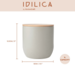 Picture of KITCHEN CRAFT IDILICA CANNISTER WITH BEECHWOOD LID PUTTY 12CM X 12CM