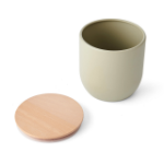 Picture of KITCHEN CRAFT IDILICA CANNISTER WITH BEECHWOOD LID PUTTY 12CM X 12CM