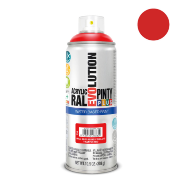 Picture of PINTY PLUS EVOLUTION SPRAY PAINT TRAFFIC RED 400ML