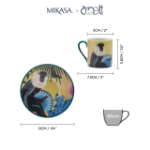 Picture of MIKASA X SARAH ARNETT ESPRESSO CUP & SAUCERS SET OF 2 85ML