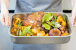 Picture of MASTERCLASS STAINLESS STEEL HEAVY DUTY ROASTING PAN 37CM X 27CM