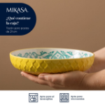 Picture of MIKASA YELLOW & BLUE GEOMETRIC STONEWARE BOWL 21CM