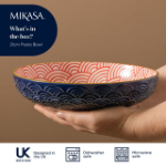 Picture of MIKASA BLUE ARCHED PATTERN STONEWARE BOWL 21CM