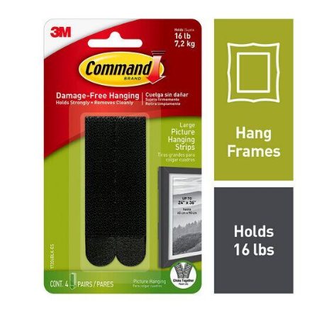 Picture of 3M COMMAND PICTURE HANGING STRIPS LARGE BLACK