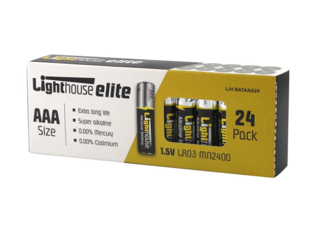 Picture of LIGHTHOUSE AAA ALKALINE BATTERIES 24 PACK 