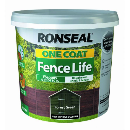 Picture of RONSEAL ONE COAT FENCE LIFE FOREST GREEN 5L