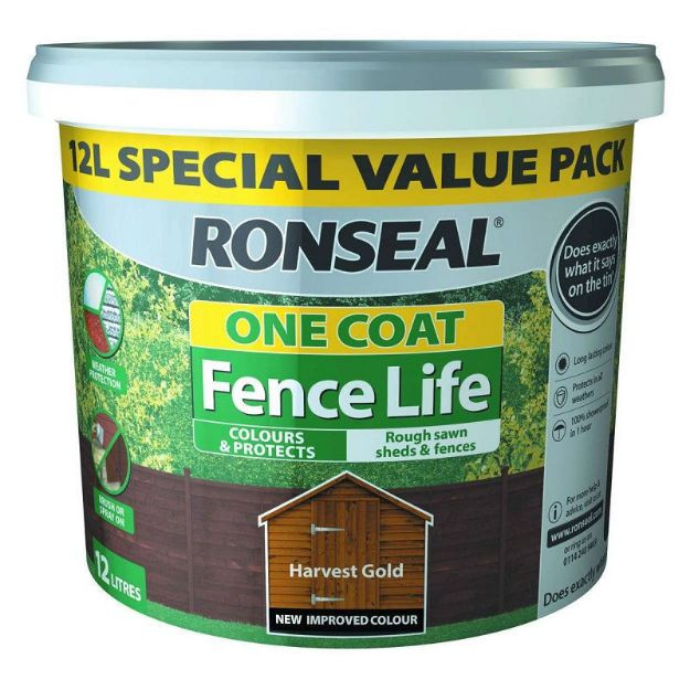 Picture of RONSEAL ONE COAT FENCE LIFE HARVEST GOLD 9L+33%