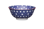 Picture of KITCHEN CRAFT BLUE FLORAL GEOMETRIC PRINT CERAMIC BOWL 16CM