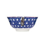 Picture of KITCHEN CRAFT BLUE FLORAL GEOMETRIC PRINT CERAMIC BOWL 16CM