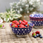 Picture of KITCHEN CRAFT BLUE FLORAL GEOMETRIC PRINT CERAMIC BOWL 16CM